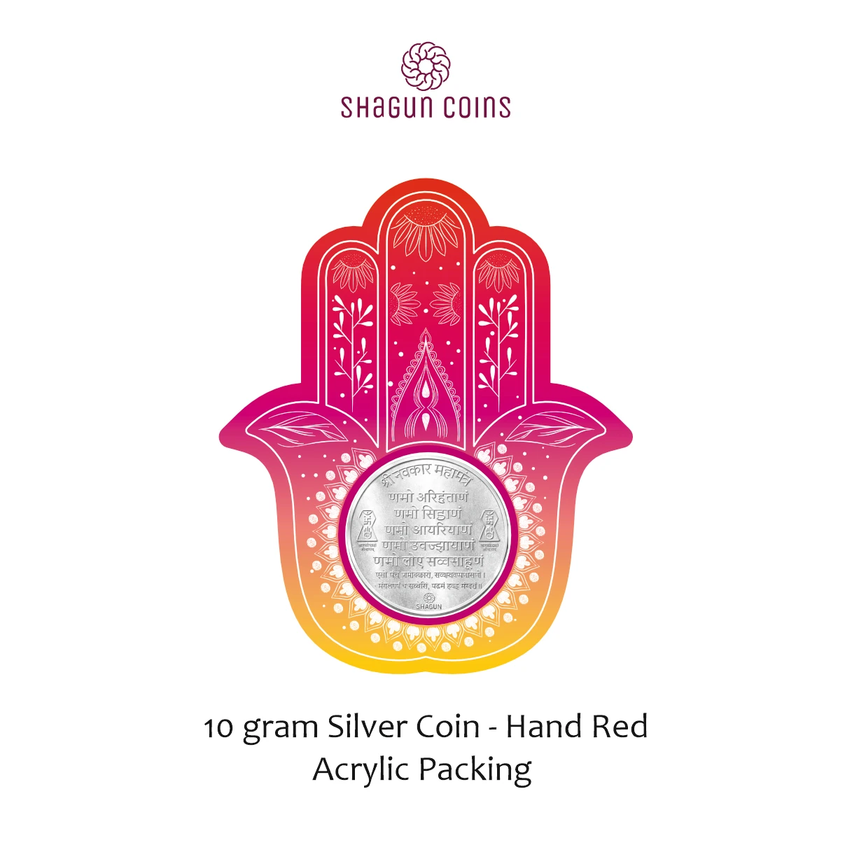 NEW SHAPE 10 GRAM SILVER COIN - STANDARD -  Hand red