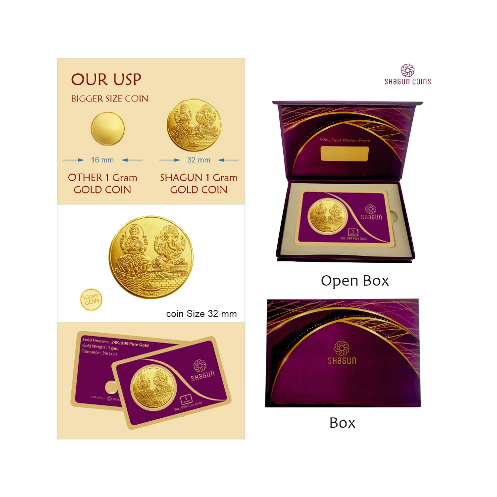 1 GRAM  GOLD COIN -  Ganesh lakshmi