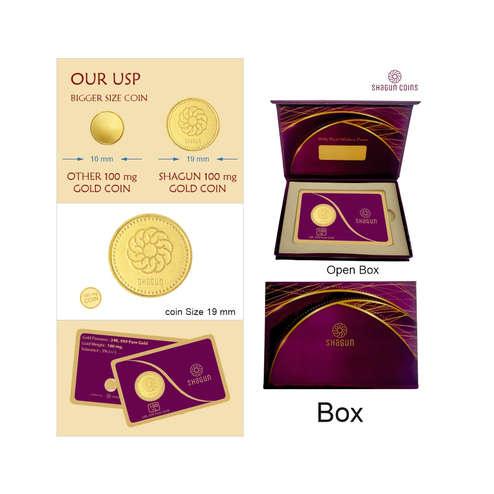 100 mg.  GOLD COIN -  shagun