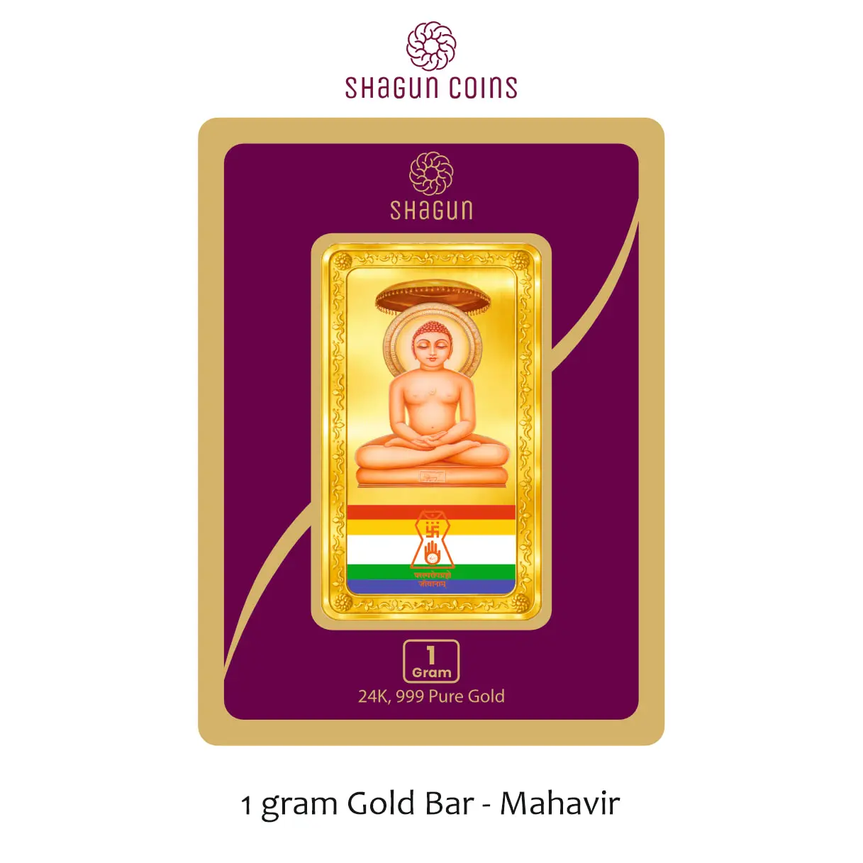1 GRAM  GOLD BAR  - MAHAVIR SWAMI