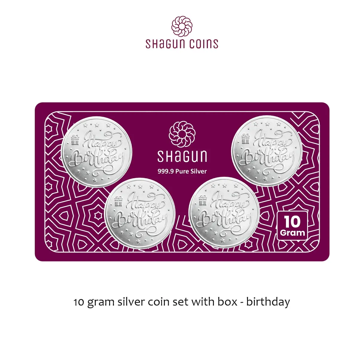 10 GRAM SILVER COIN SET WITH BOX -  Birthday
