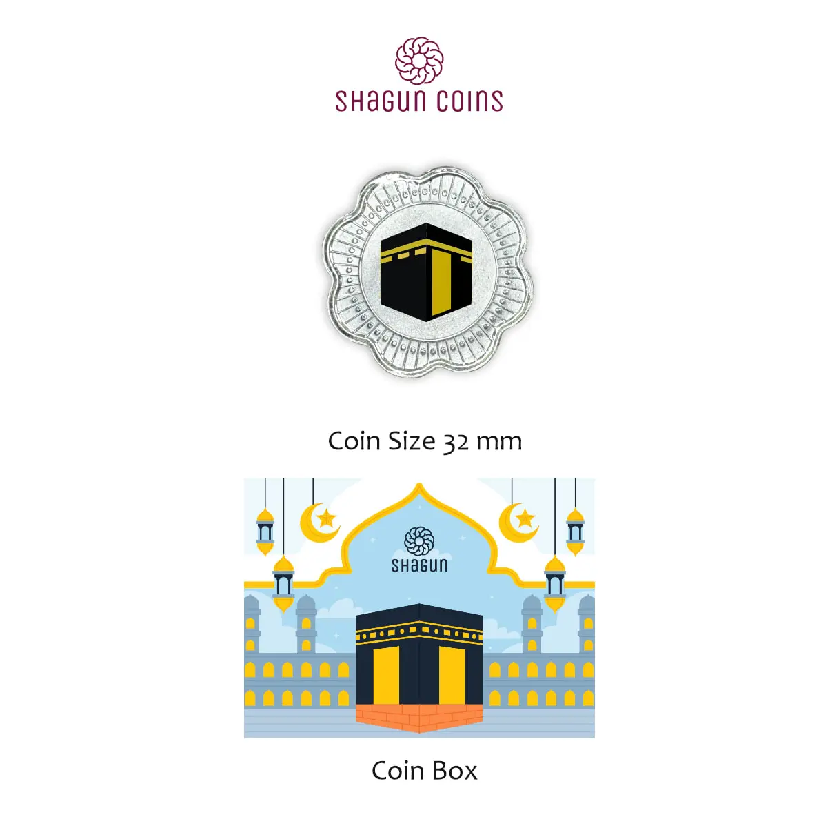 1 GRAM SILVER COIN BOX - MOSQUE