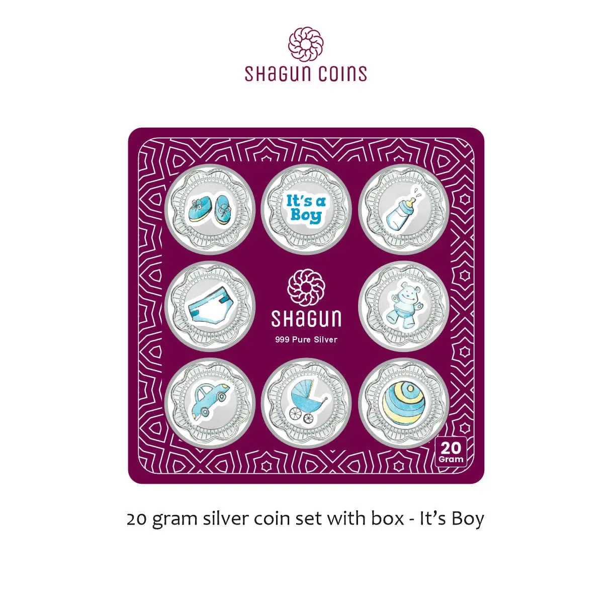20gm set silver coin Boy