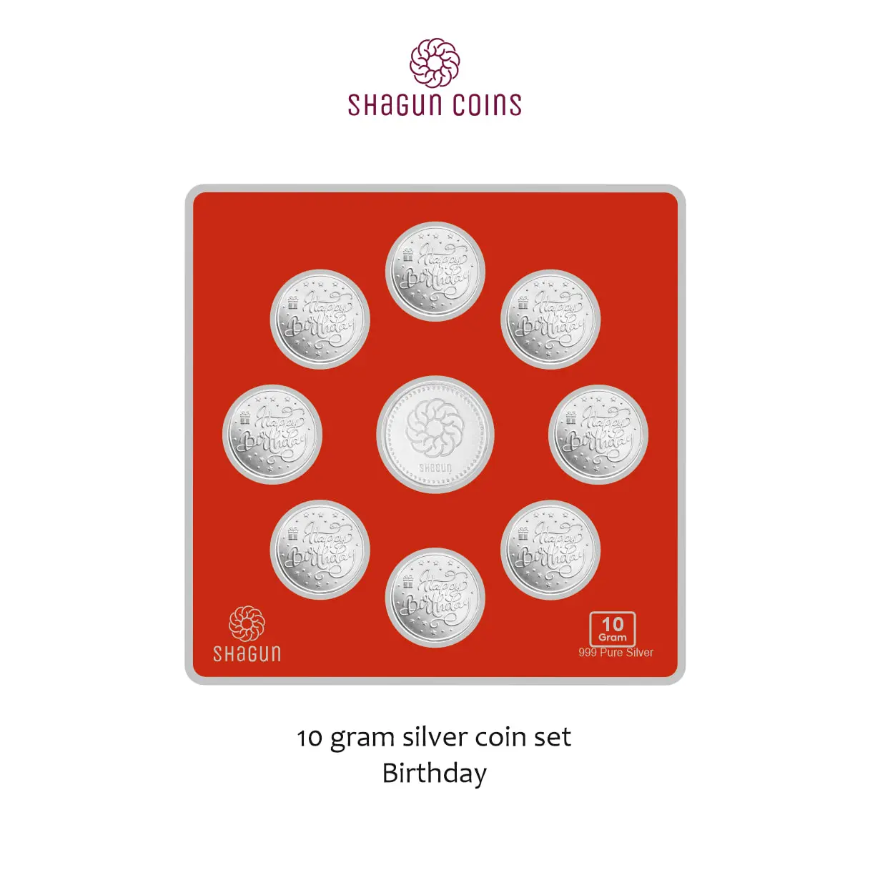 10 GRAM SILVER COIN SET , BIG SIZE - BIRTHDAY