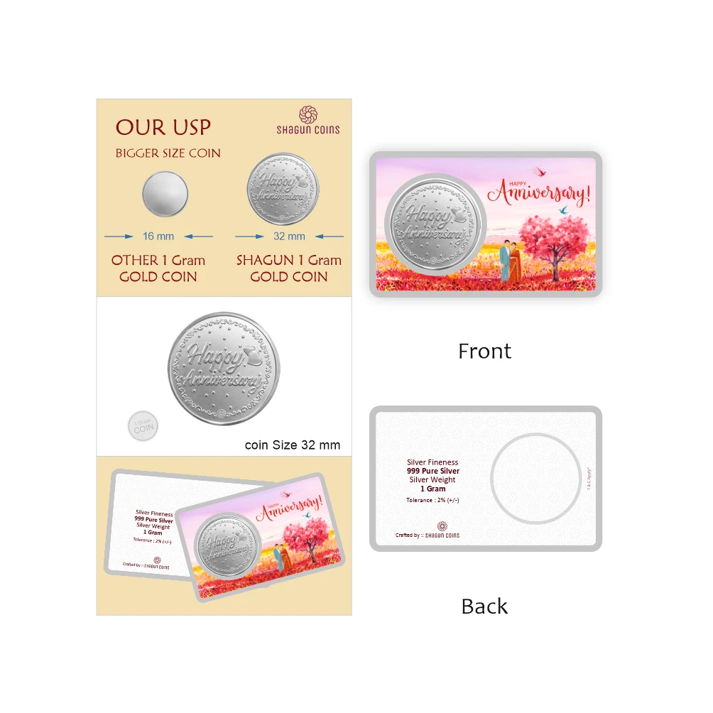 1 GRAM SILVER COIN PREMIUM - ANNIVERSARY