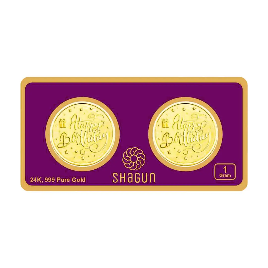 1 GRAM GOLD COIN SET NEW   (500 mg. x 2 COINS) Birthday