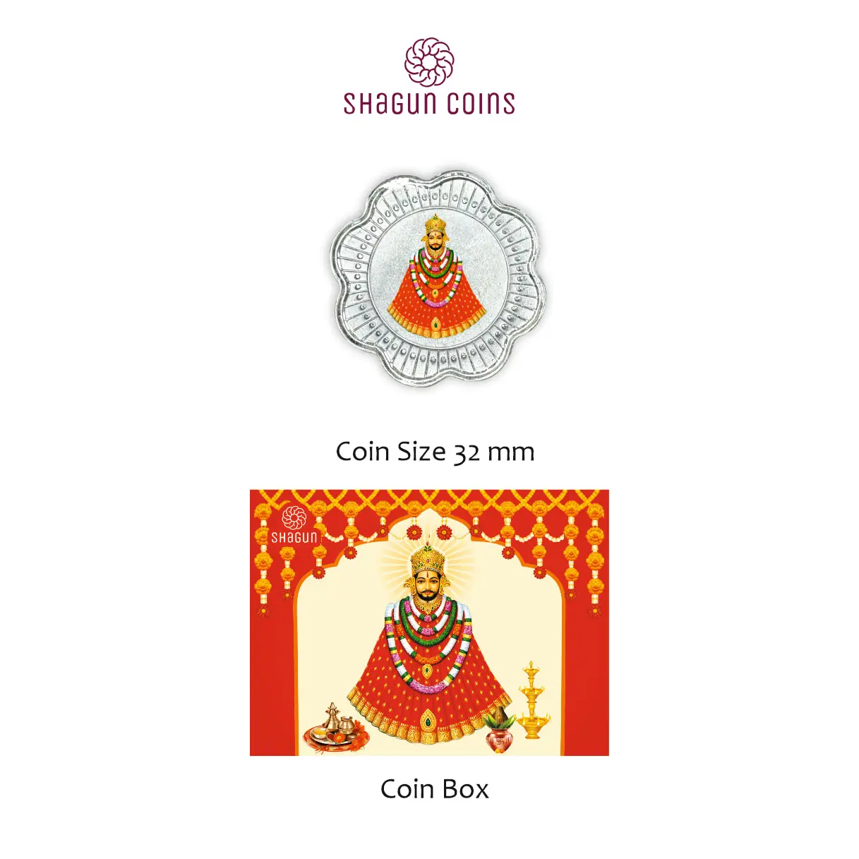1 GRAM SILVER COIN BOX -  KHATU SHAYAM