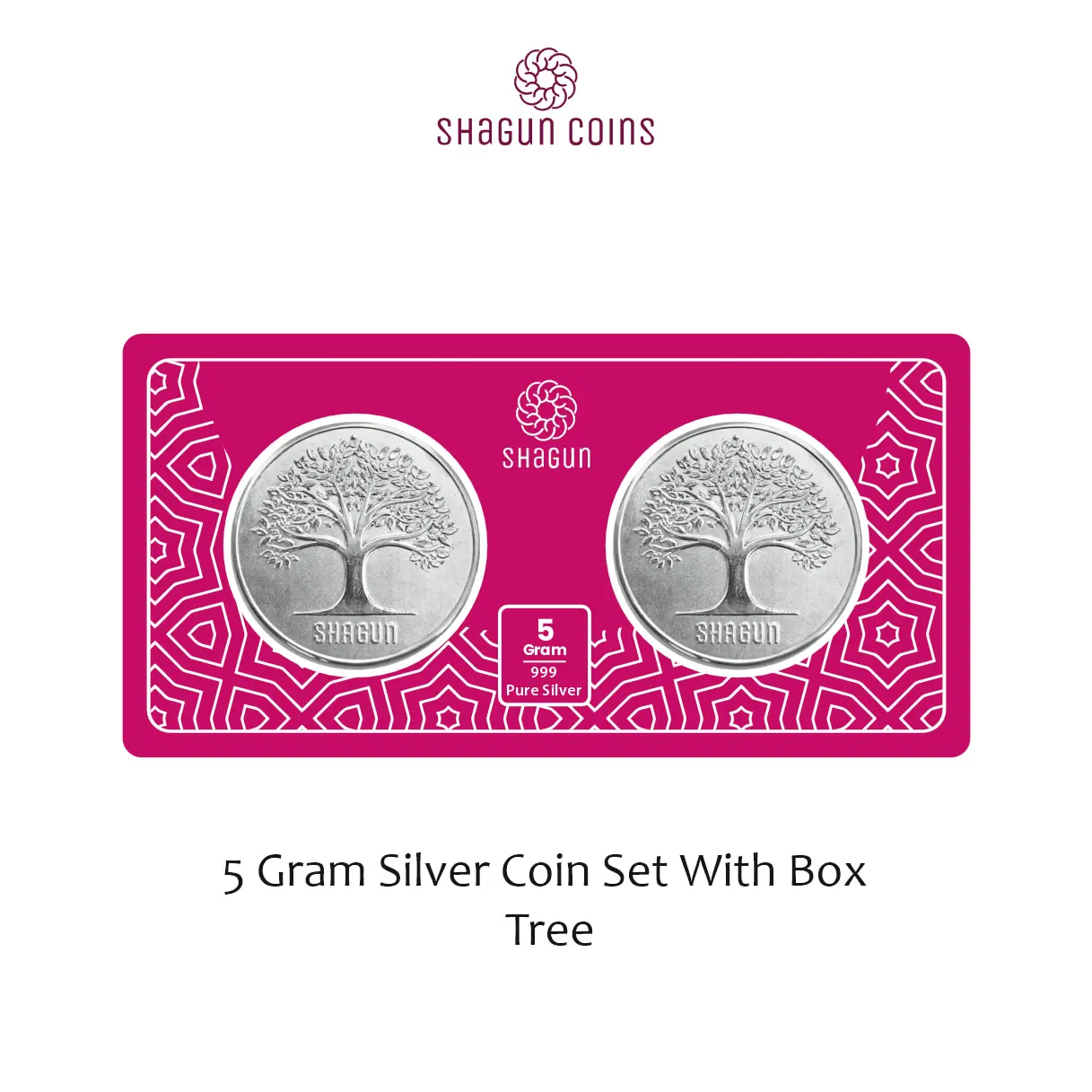 5 GRAM SILVER COIN SET WITH BOX -Tree