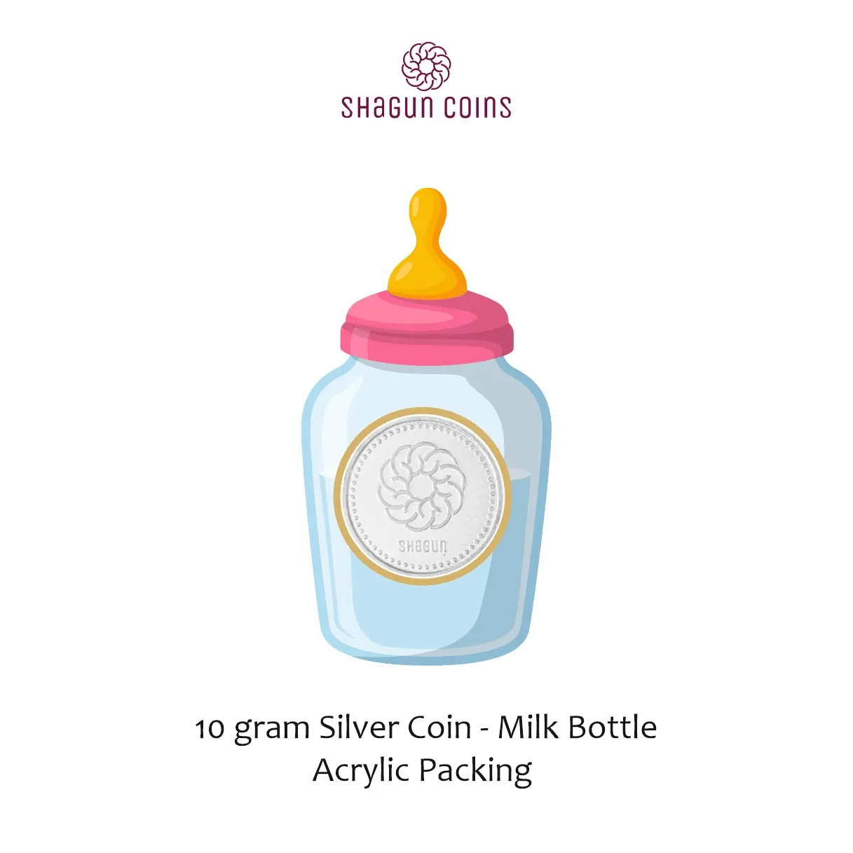 NEW SHAPE 10 GRAM SILVER COIN - STANDARD -  Milk bottle