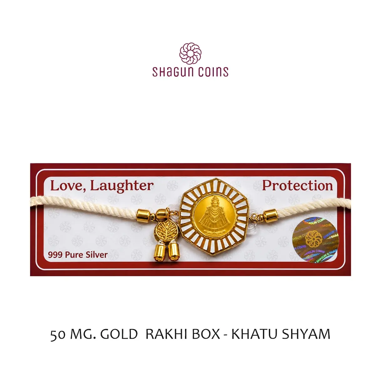 50 MG. GOLD  RAKHI BOX - KHATU SHYAM