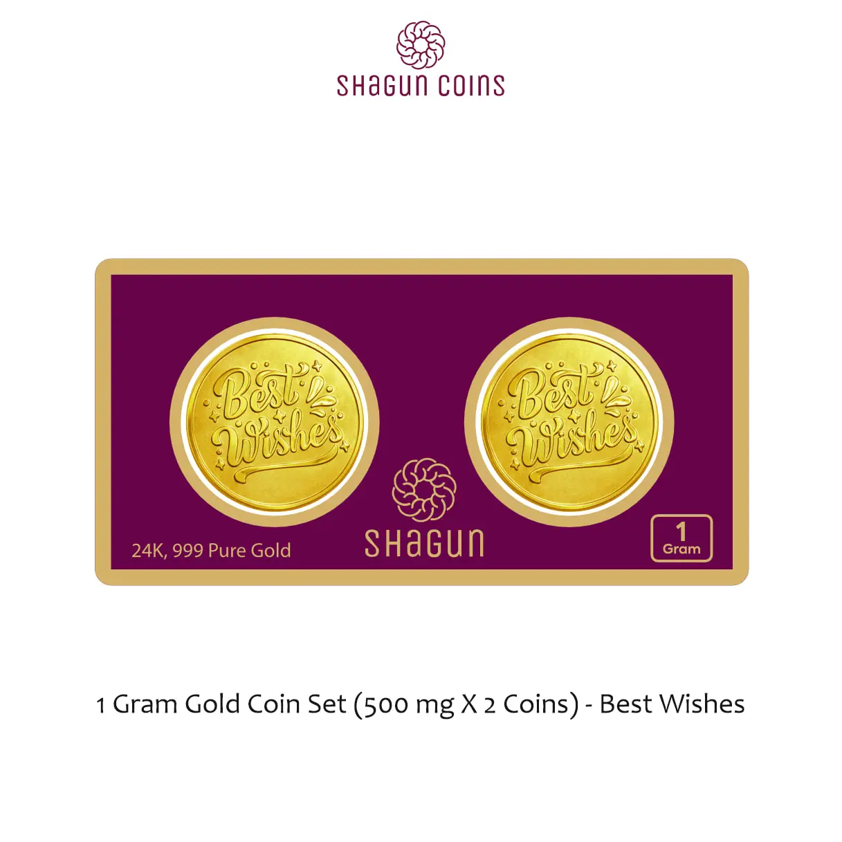 1 GRAM GOLD COIN SET NEW   (500 mg. x 2 COINS) Best wishes