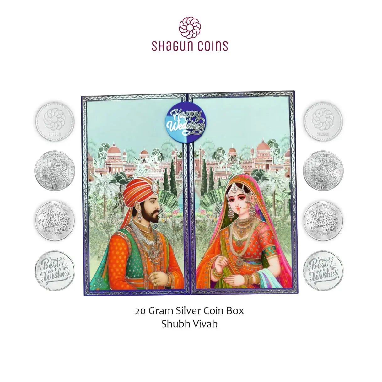 20 GRAM SILVE COIN BOX JUMBO - SHUBH VIVAH