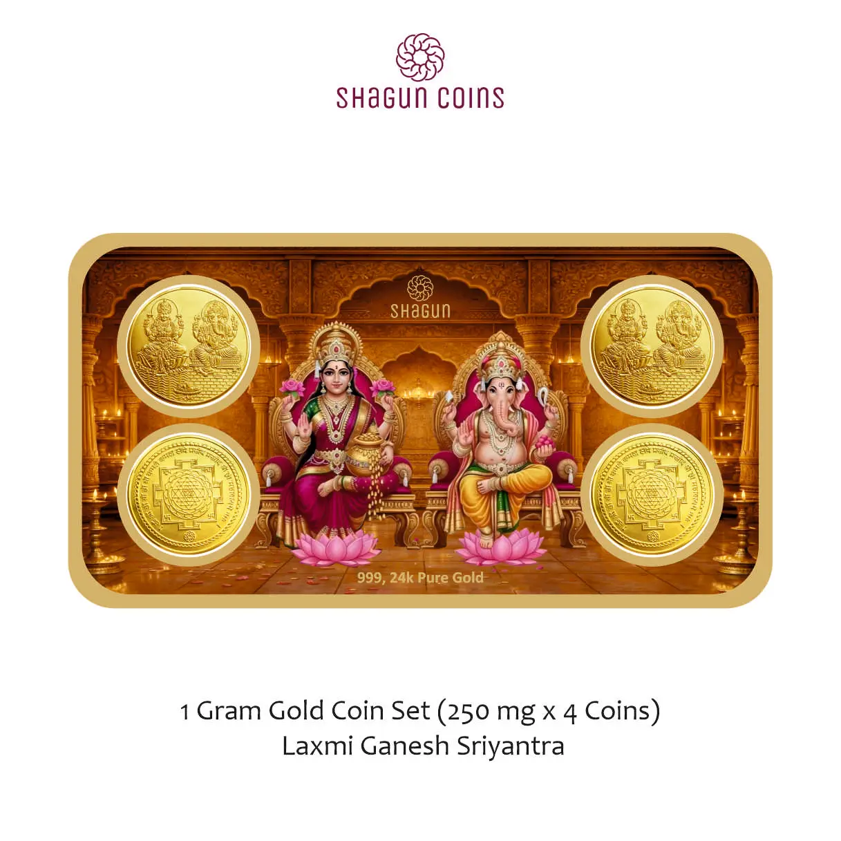 1 GRAM GOLD SET (250X4) LAXMI GANESH SRIYANTRA