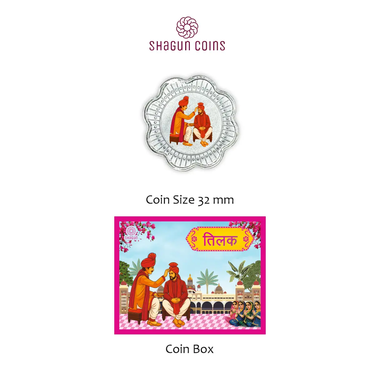 1 GRAM SILVER COIN BOX -  TILAK