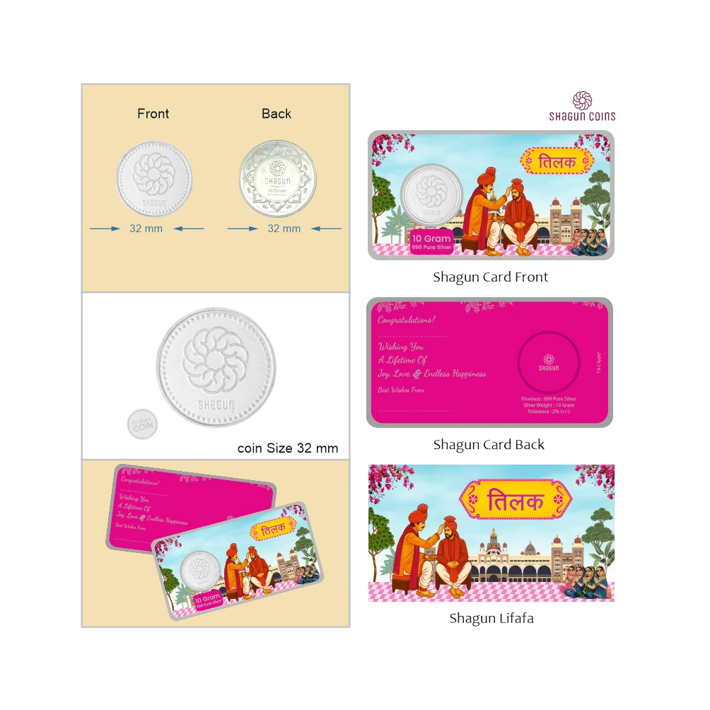 10 GRAM SILVER SHAGUN LIFAFA - TILAK