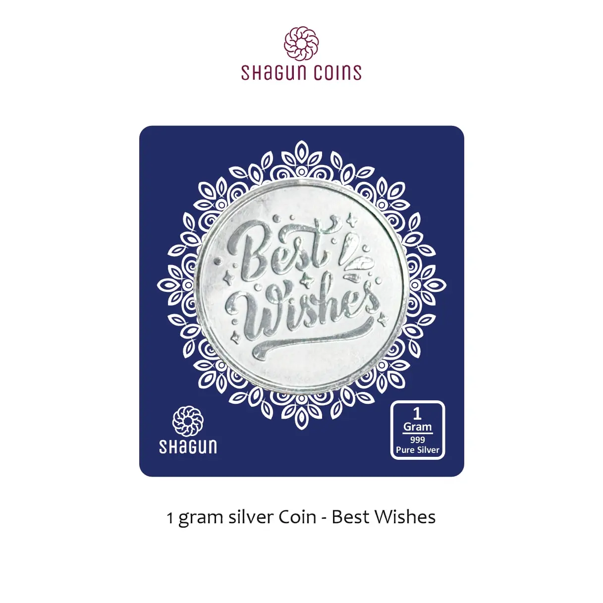 1 GRAM SILVER COIN BIG SIZE - 32MM -  Best wishes without box