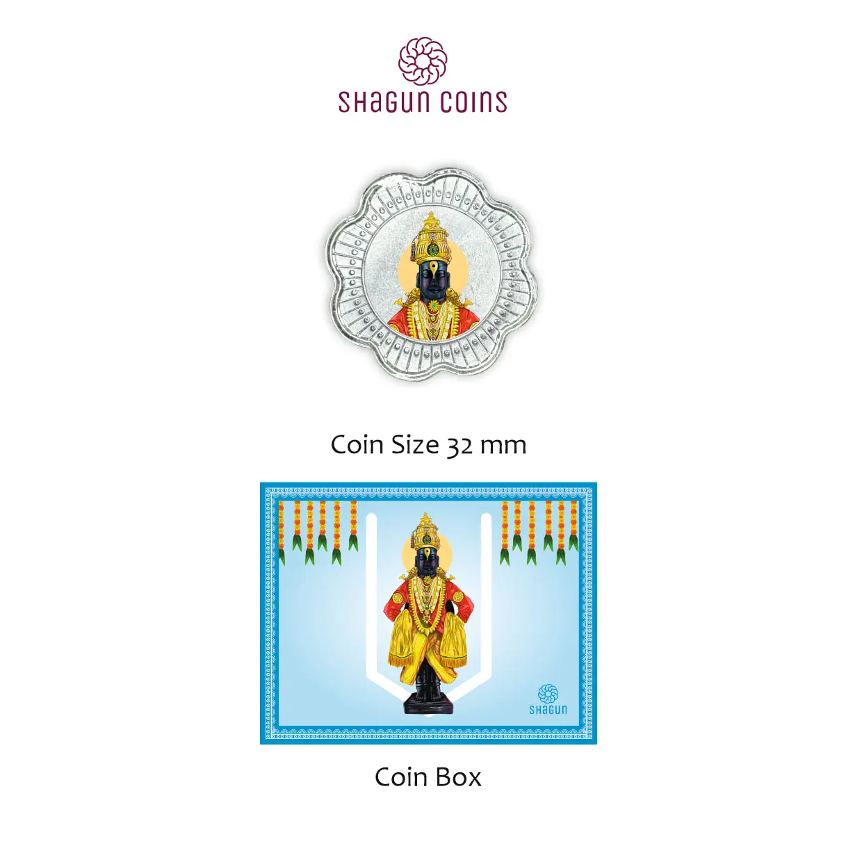 1 GRAM SILVER COIN BOX - vitthal bhgwan