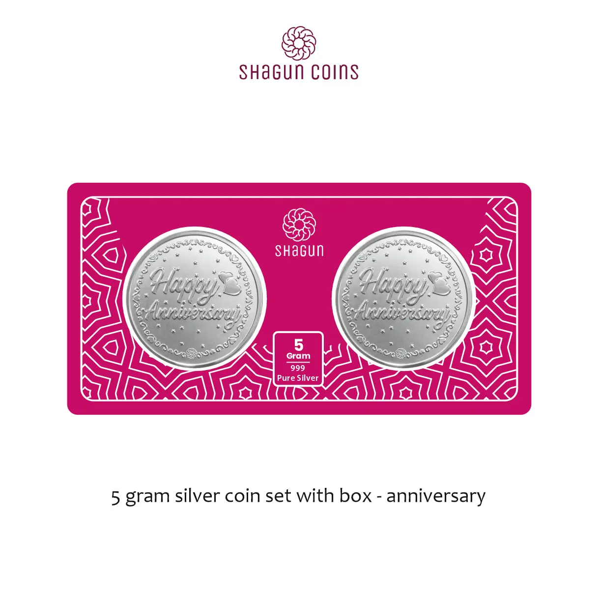 5 GRAM SILVER COIN SET WITH BOX -Anniversary