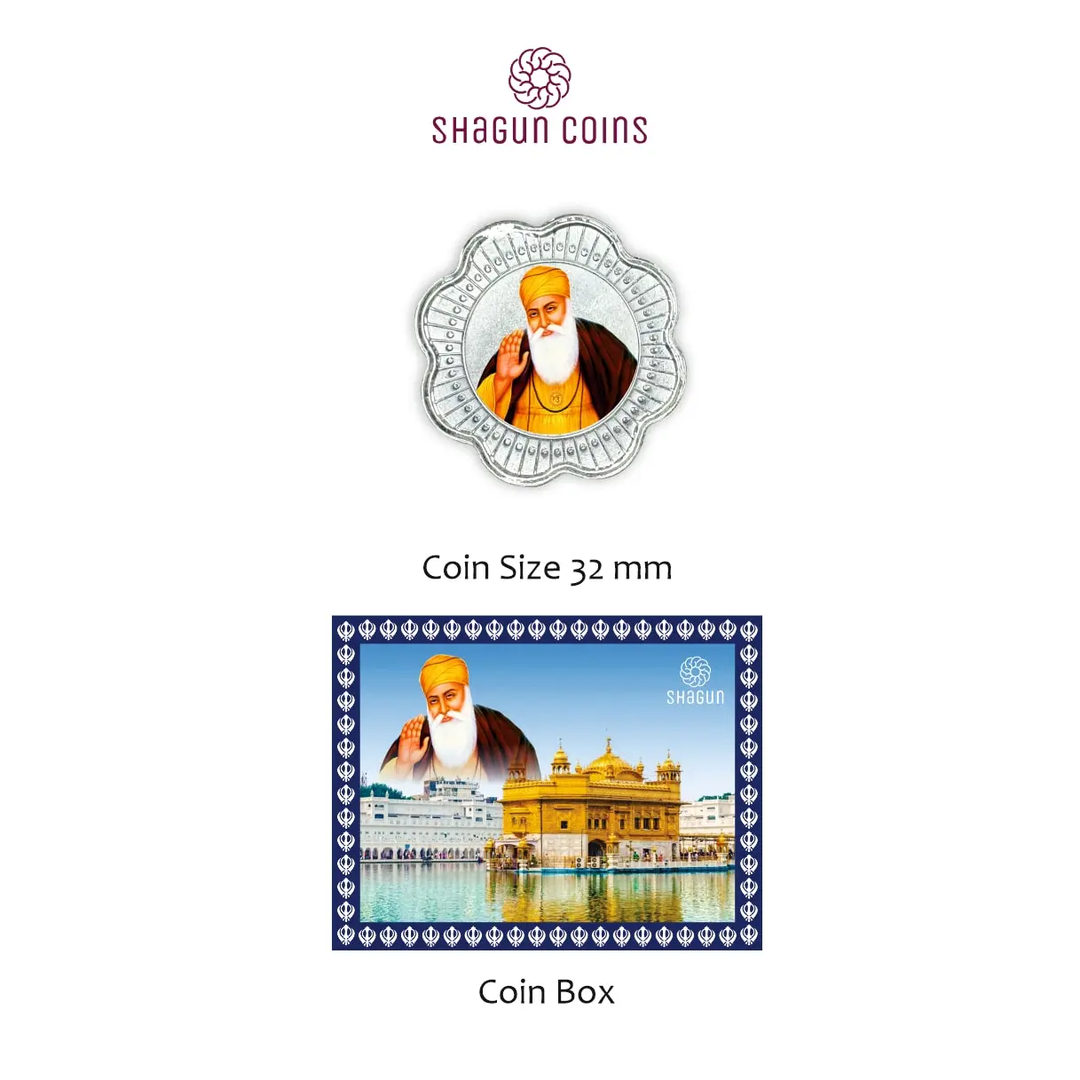 1 GRAM SILVER COIN BOX - GOLDEN TEMPLE