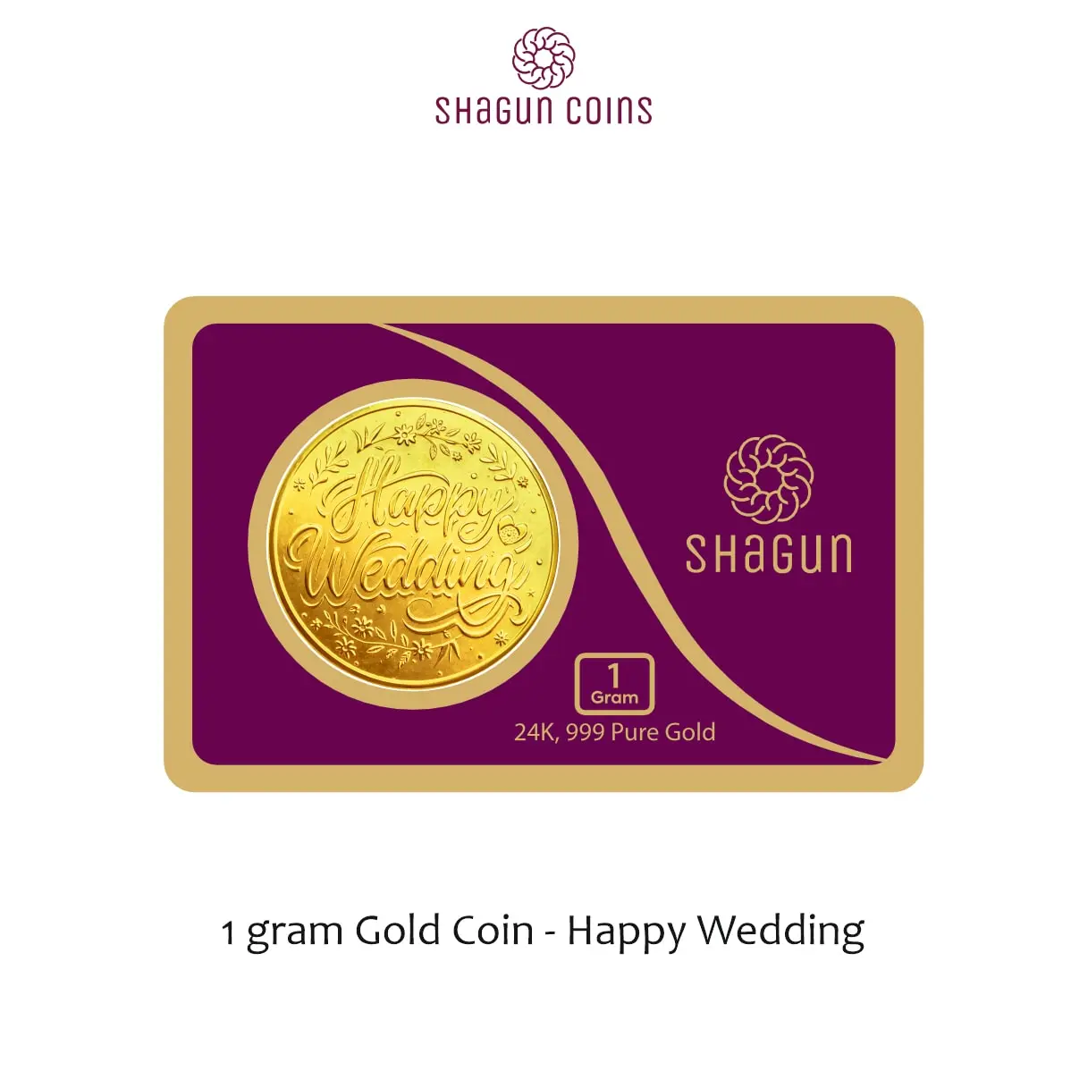 1 GRAM  GOLD COIN -  happy wedding