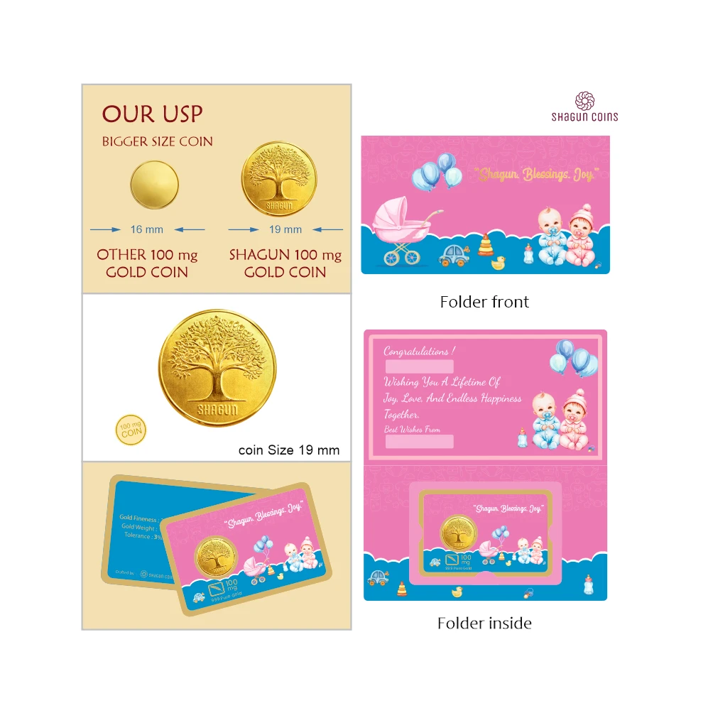 100 mg.GOLD SHAGUN FOLDER - KIDS