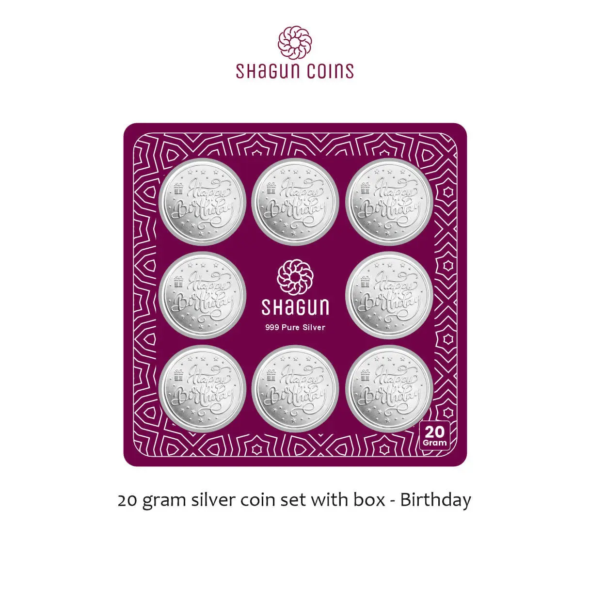 20gm set silver coin Birthday