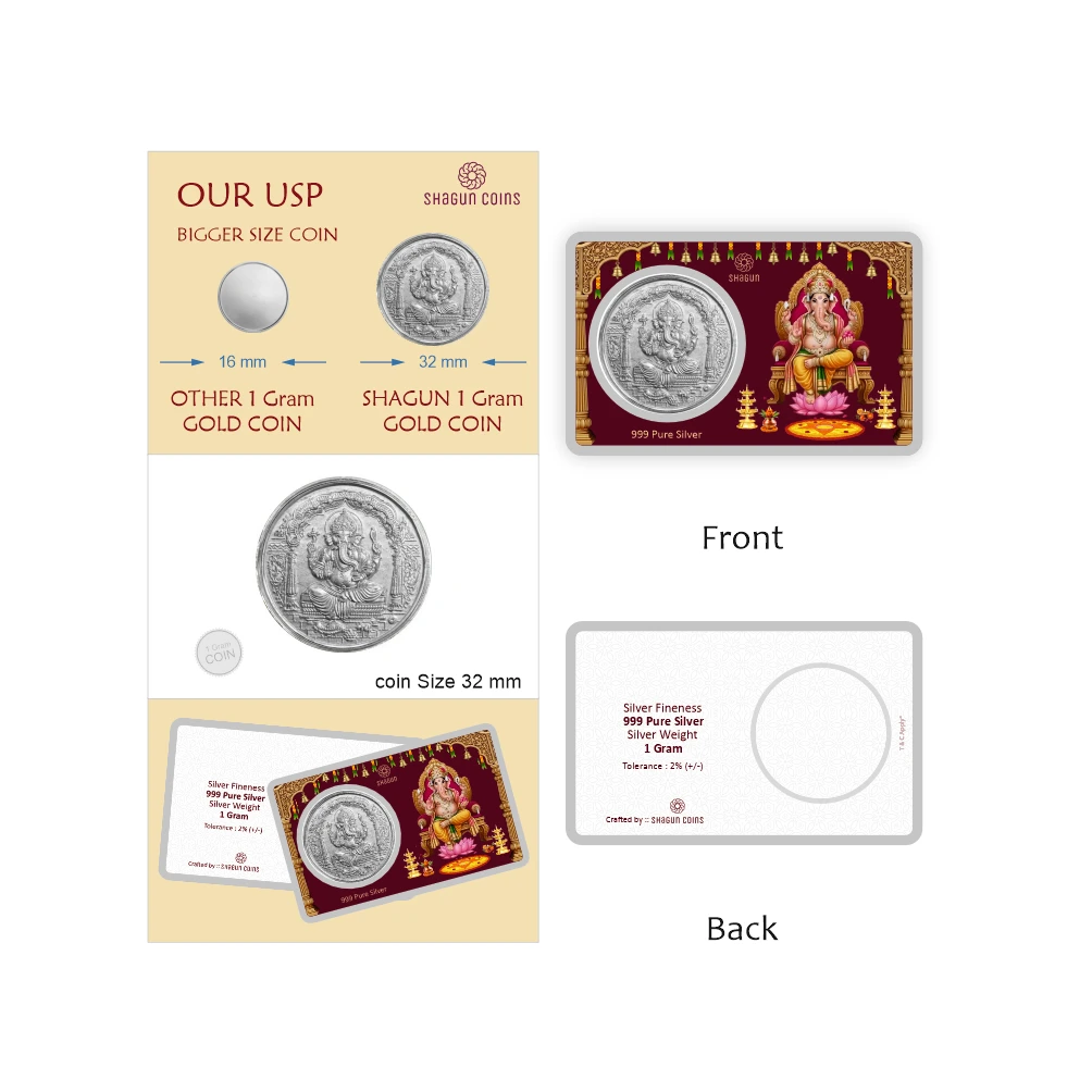 1 GRAM SILVER COIN PREMIUM - GANPATI