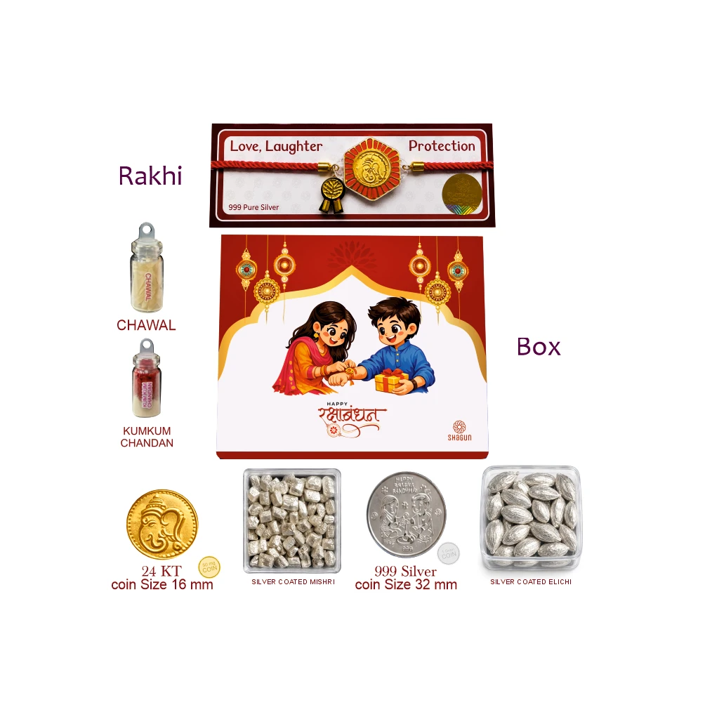 50 MG. GOLD  RAKHI BOX - GANPATI