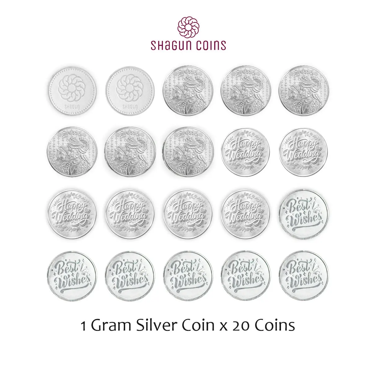 20 GRAM SILVE COIN BOX JUMBO - SHUBH VIVAH