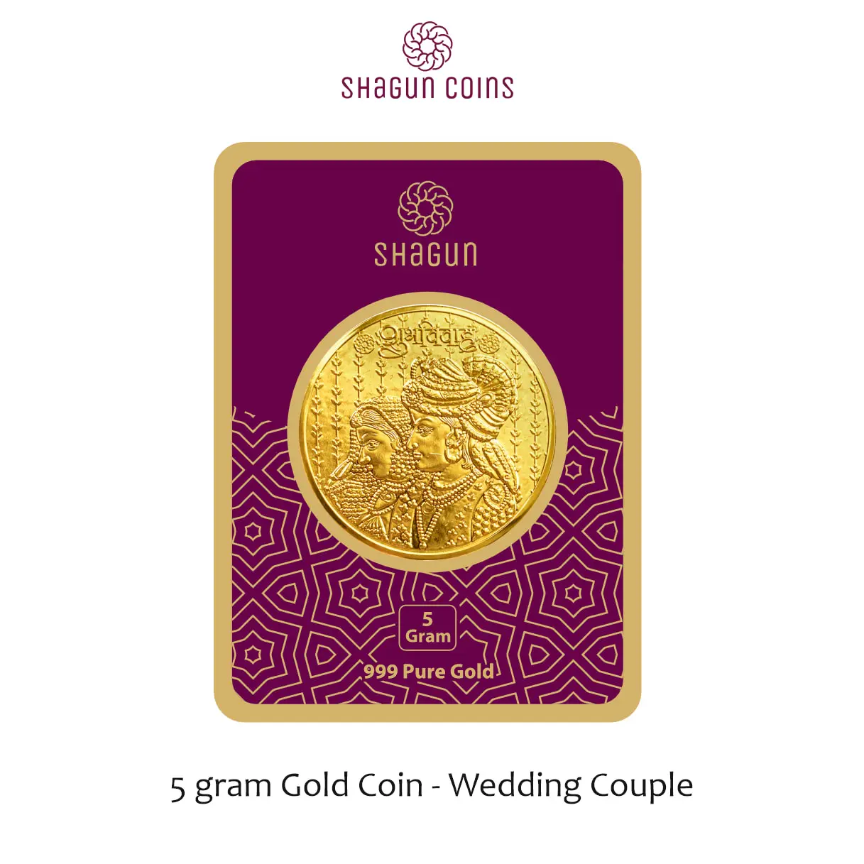 5 GRAM GOLD COIN BIG SIZE 38 MM - WEDDING COUPLE