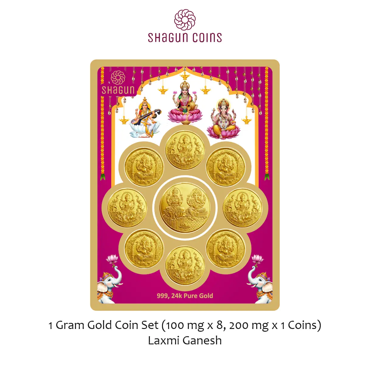 1 GRAM GOLD SET (100X8,200X1) LAXMI GANESH