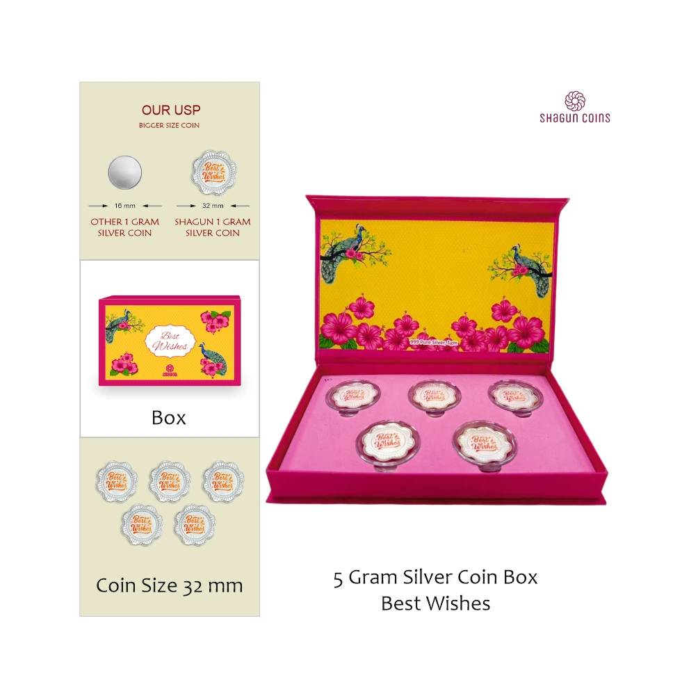 5 GRAM SILVER COIN BOX - BEST WISHES