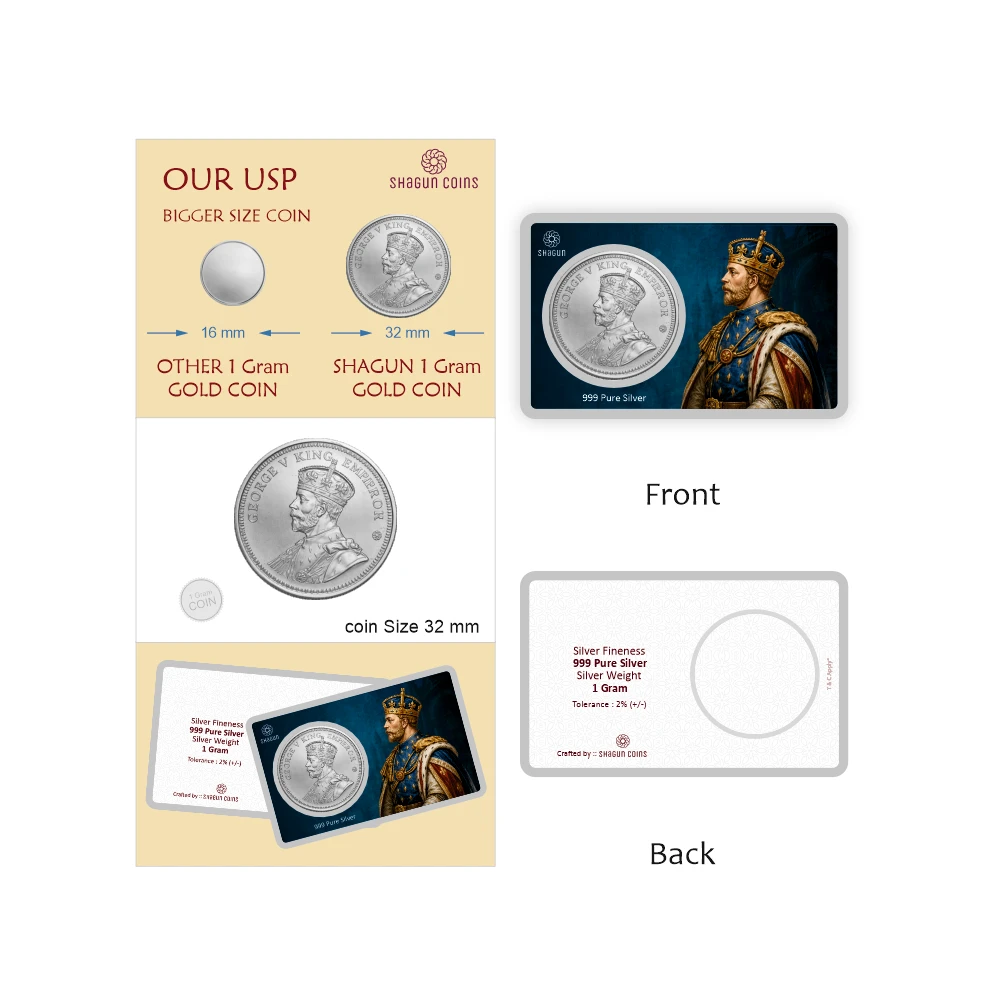 1 GRAM SILVER COIN PREMIUM - KING