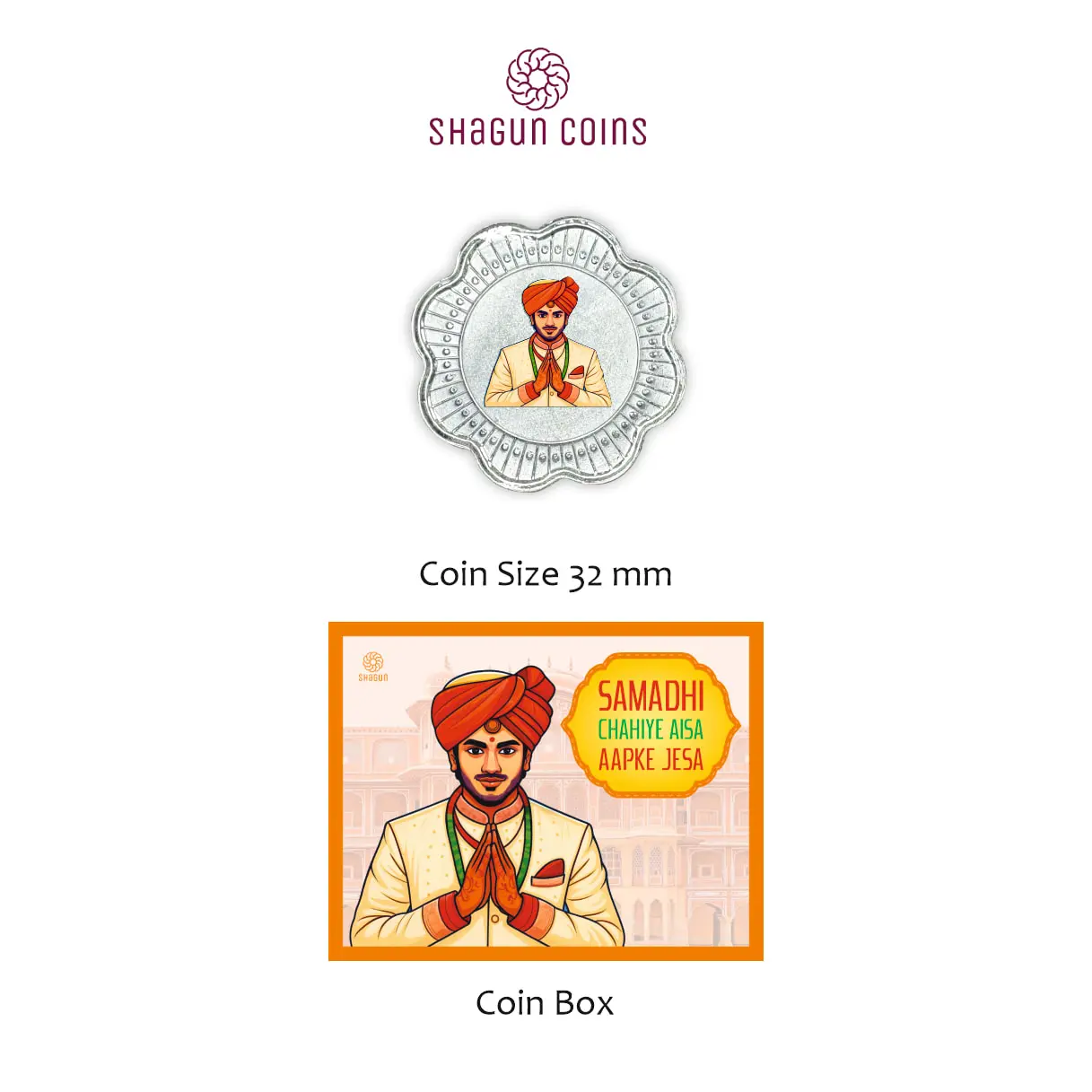 1 GRAM SILVER COIN BOX - SAMADHI CHAHIYE AISA APKE JESA