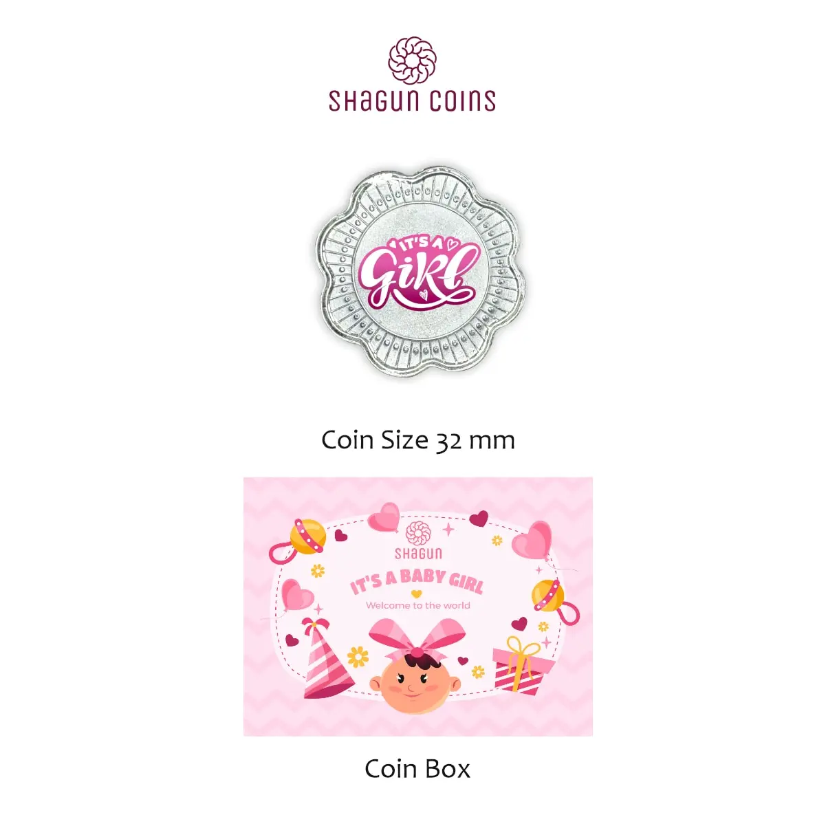 1 GRAM SILVER COIN BOX -  GIRL