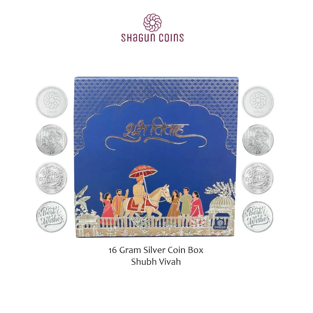 16 GRAM SILVER COIN BOX -  SHUBH VIVAH