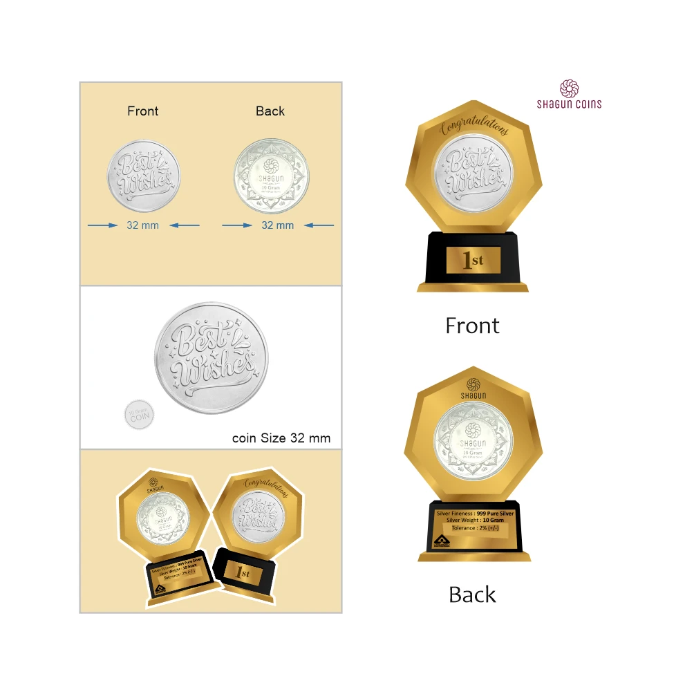NEW SHAPE 10 GRAM SILVER COIN - STANDARD -  Trophy