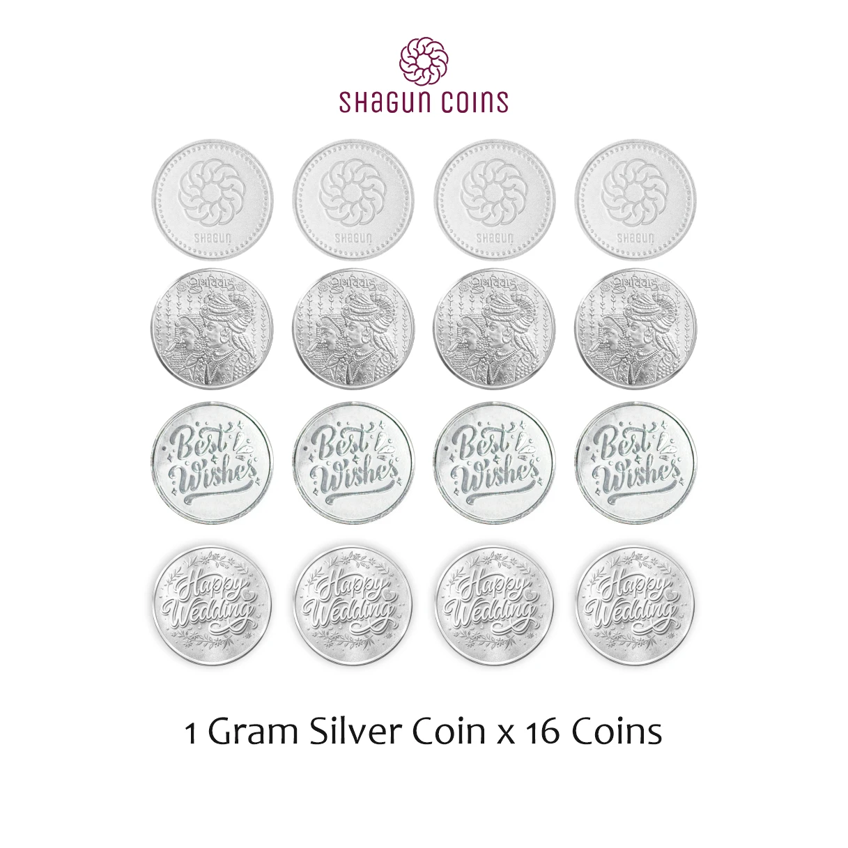 16 GRAM SILVER COIN BOX -  SHUBH VIVAH