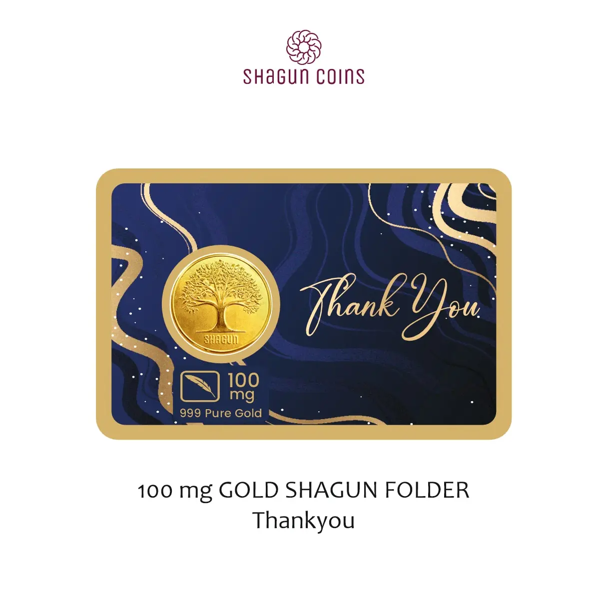 100 mg.GOLD SHAGUN FOLDER - THANKYOU