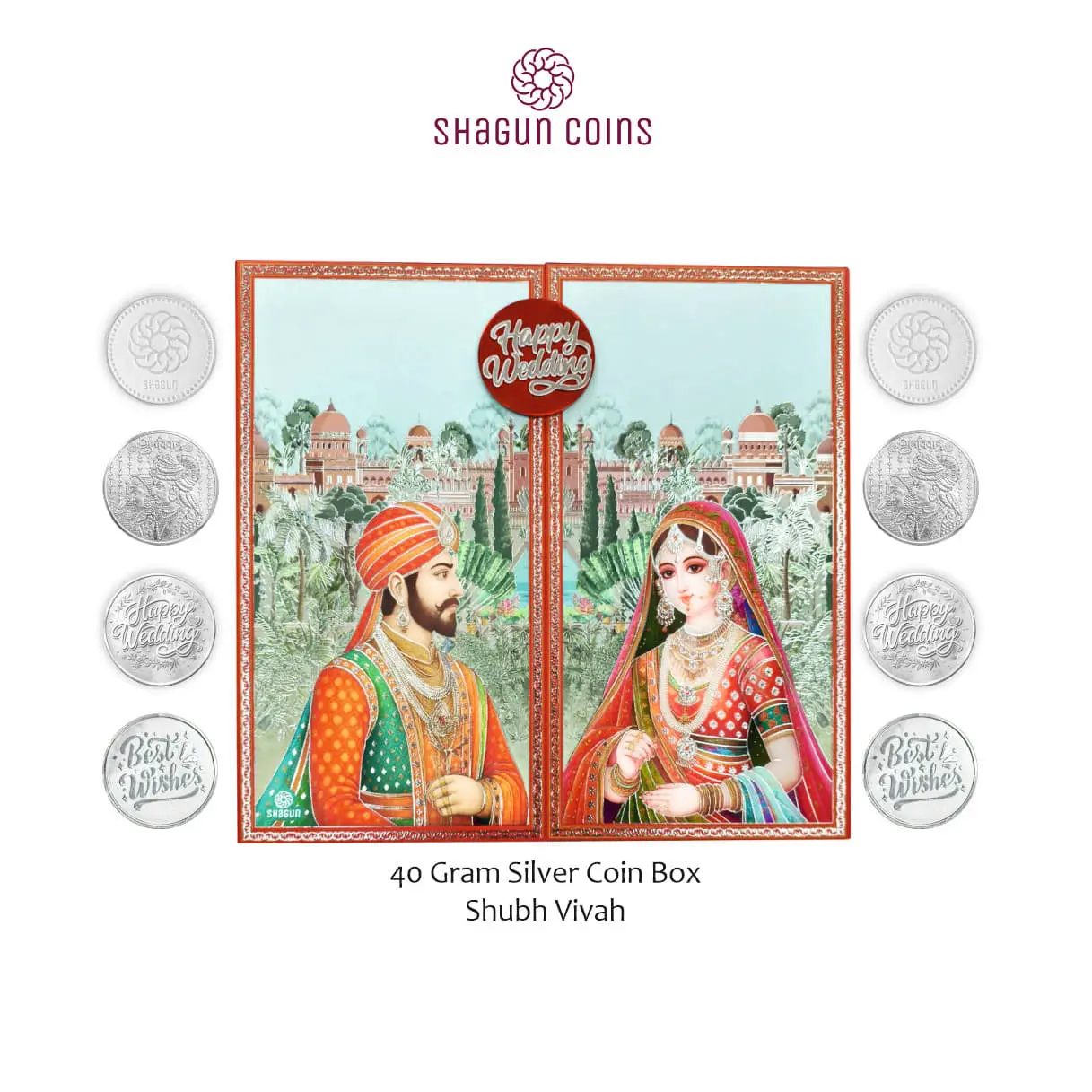 40 GRAM SILVE COIN BOX -  SHUBH VIVAH