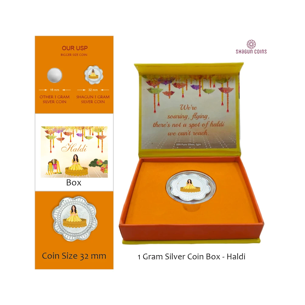 1 GRAM SILVER COIN BOX -  HALDI