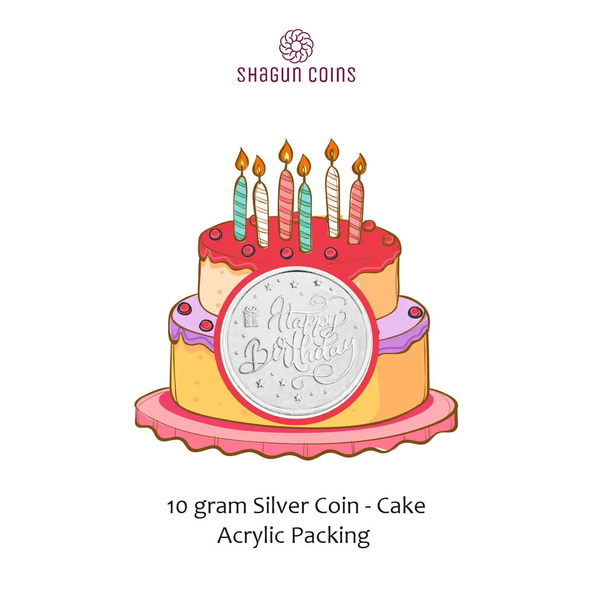 NEW SHAPE 10 GRAM SILVER COIN - STANDARD -  Cake