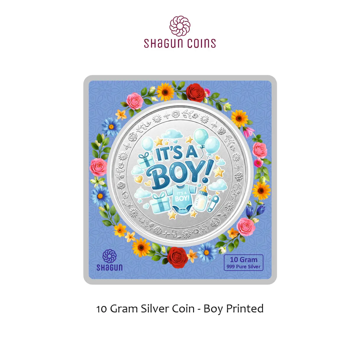 10 GRAM SILVER COIN BIG SIZE PREMIUM - 60MM -boy printed
