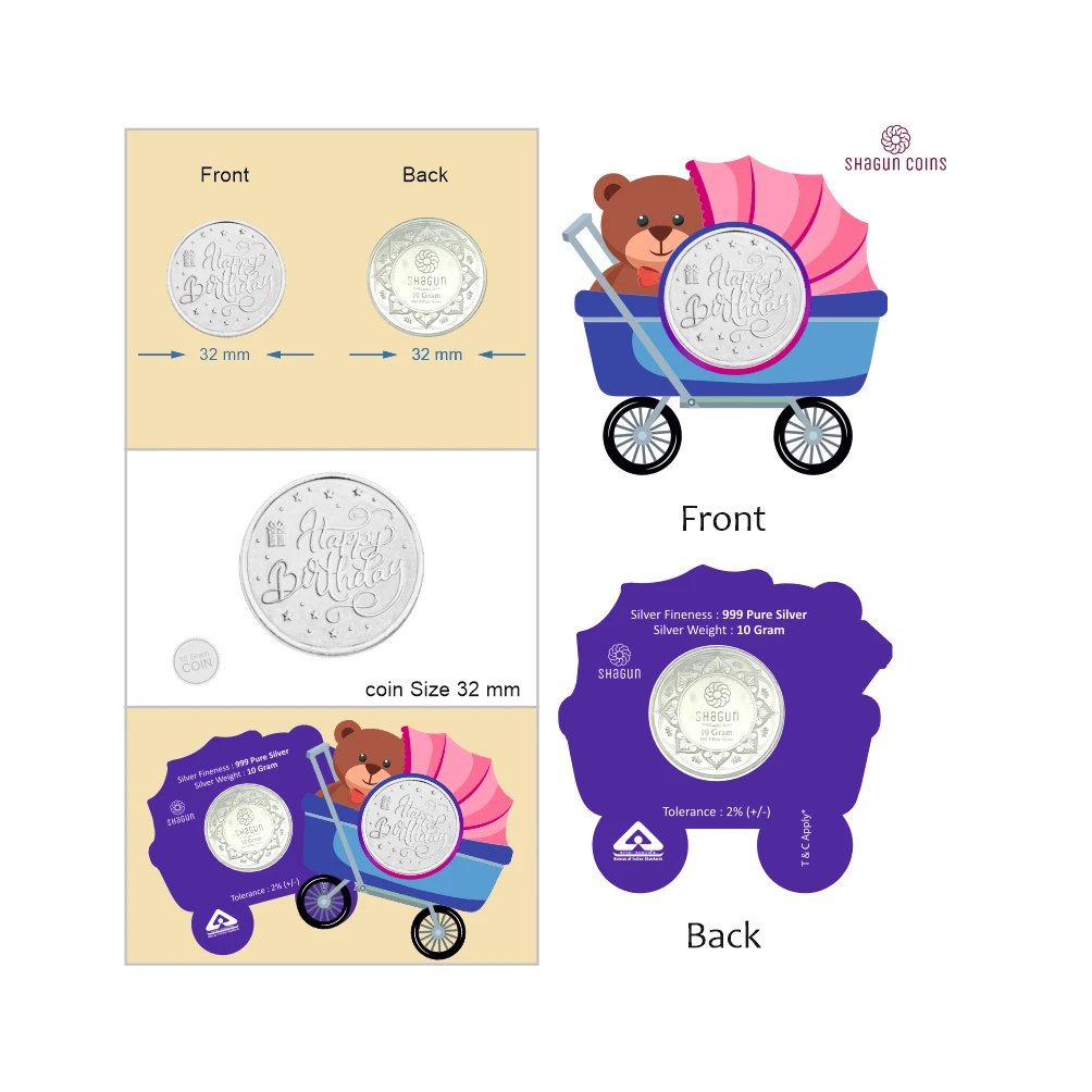 NEW SHAPE 10 GRAM SILVER COIN - STANDARD -  Prem