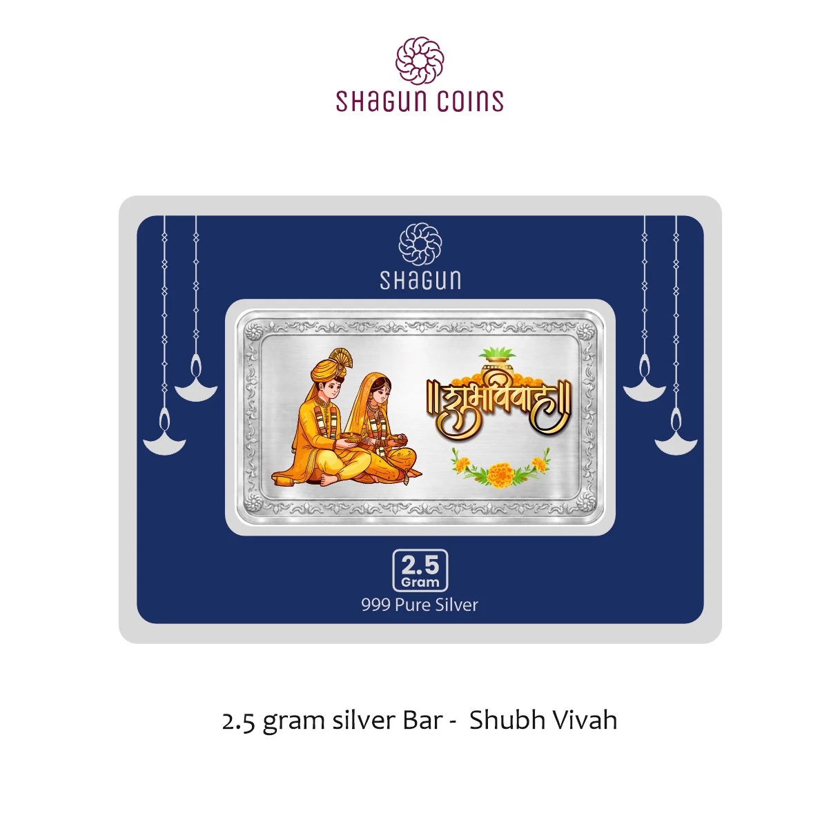 2.5 GRAM SILVER BAR -  Wedding-1 without box
