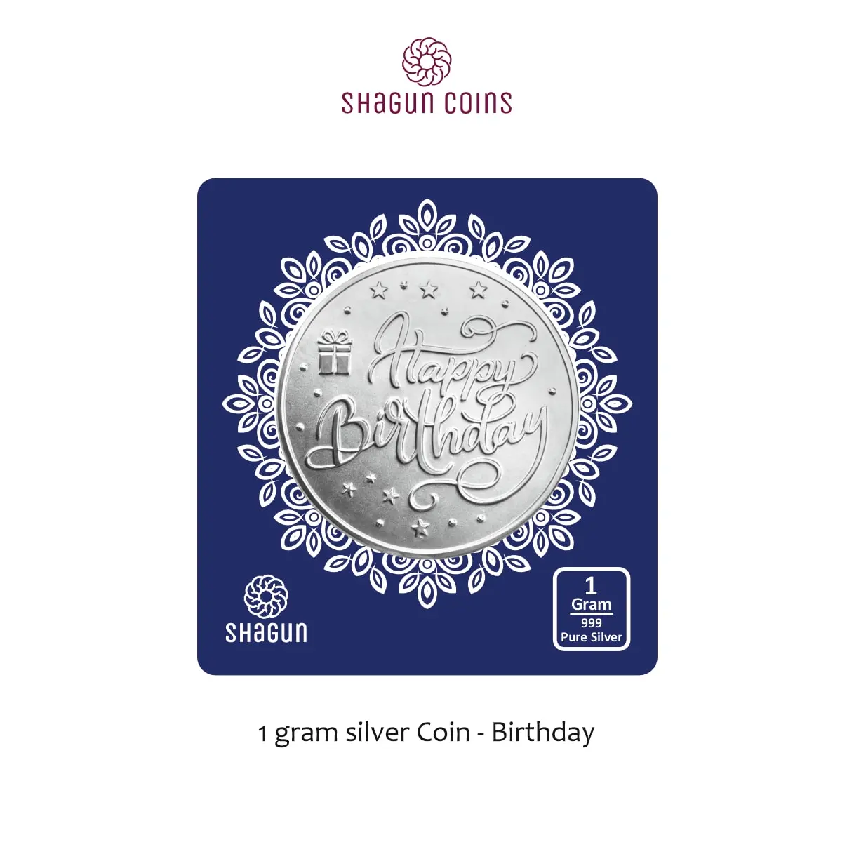 1 GRAM SILVER COIN BIG SIZE - 32MM -  Birthday without box