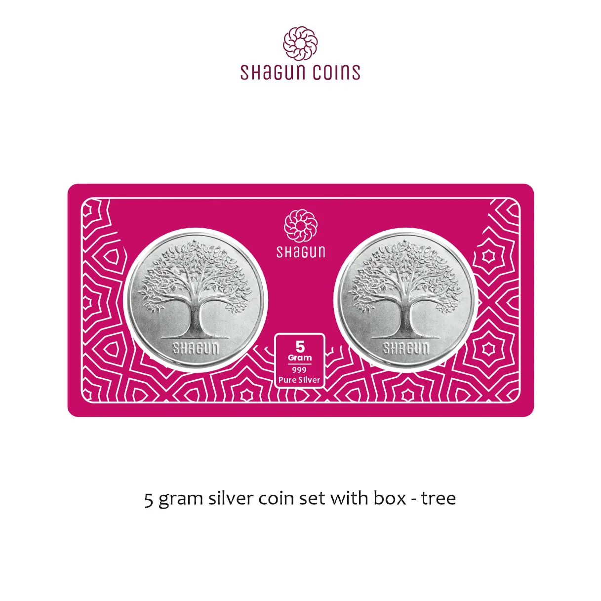 5 GRAM SILVER COIN SET WITH BOX -Tree