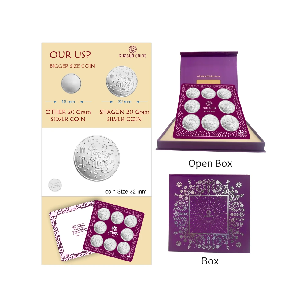 20gm set silver coin Birthday