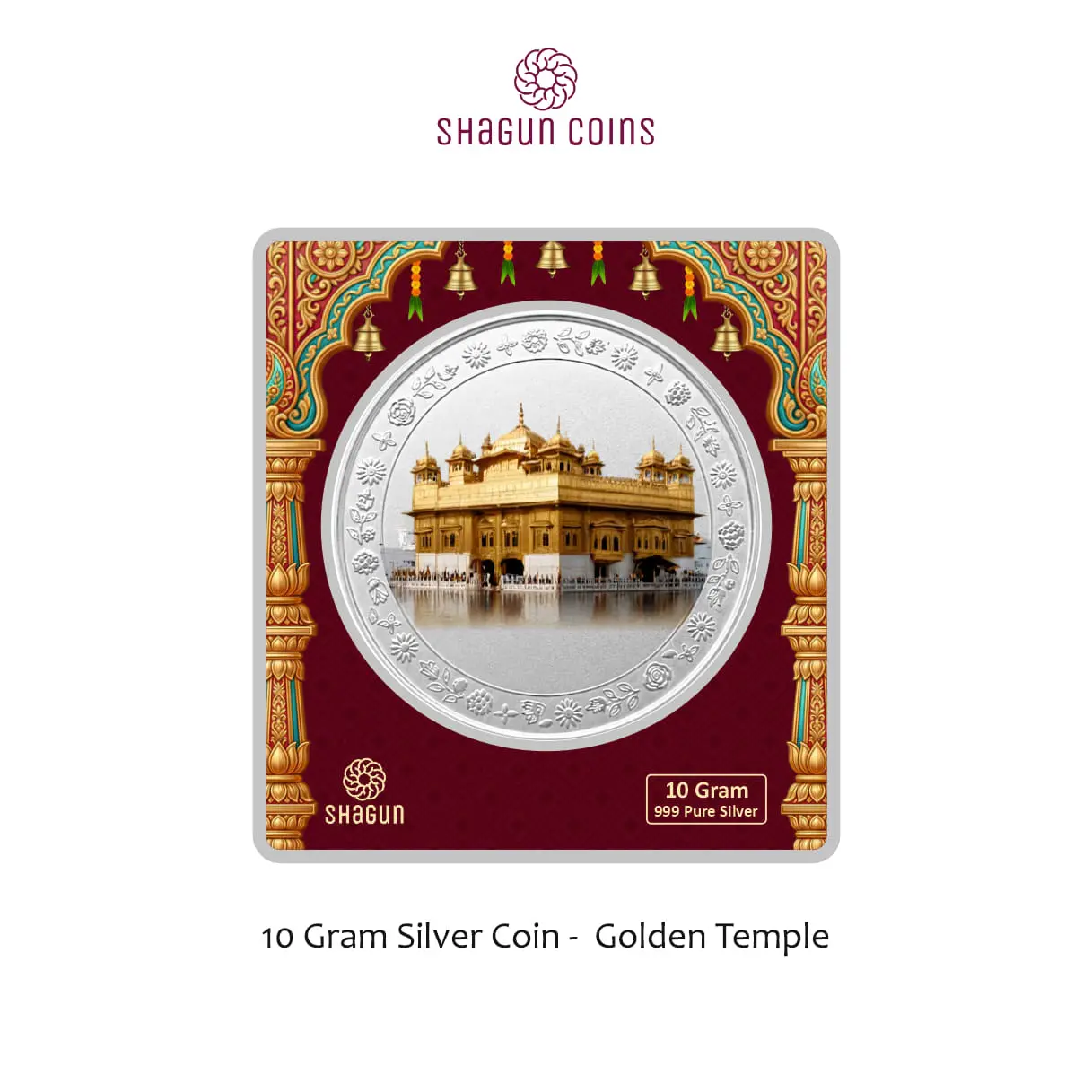 10 GRAM SILVER COIN BIG SIZE PREMIUM - 60MM - GOLDEN TEMPLE