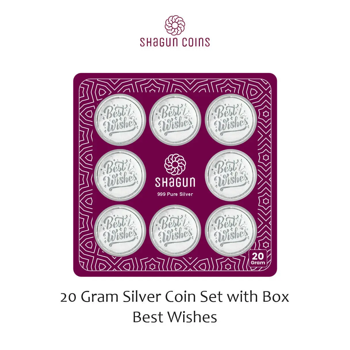 20gm set silver coin Best Wishes